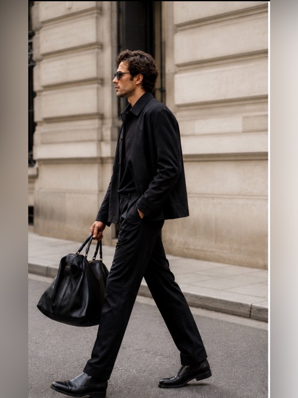 Alexander Wang Oversized Black Pebbled Leather Weekender Travel Tote Bag Minimal - Picture 7 of 11